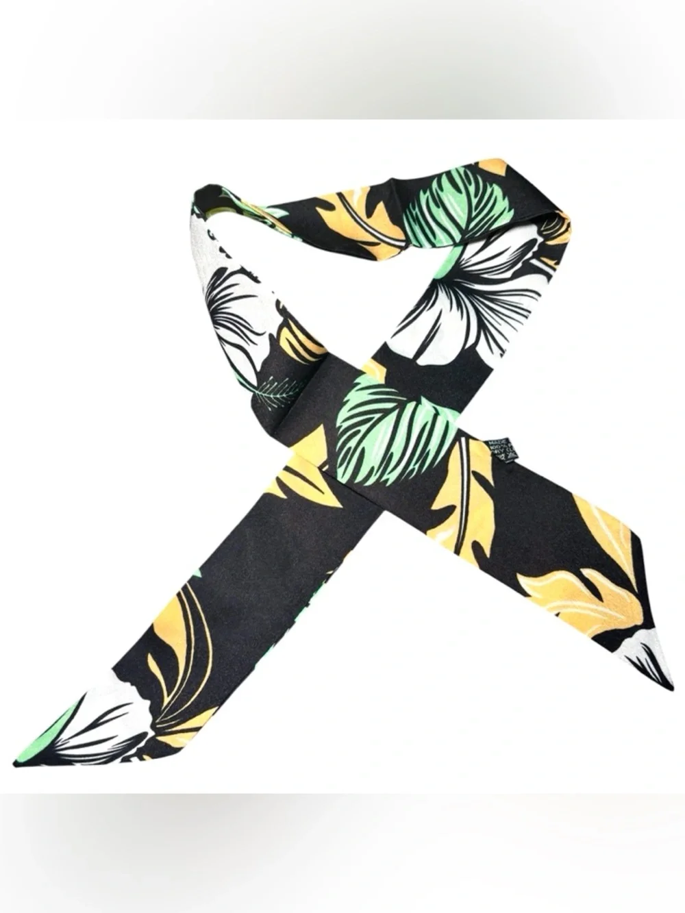 Bohemian Tropical Print Multifunction Scarf / Twilly Ribbon